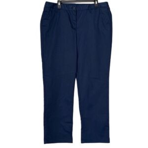 ARAMARK Uniform Pants Pink Zipper Collection Elastic Side Navy Blue Women 16 New